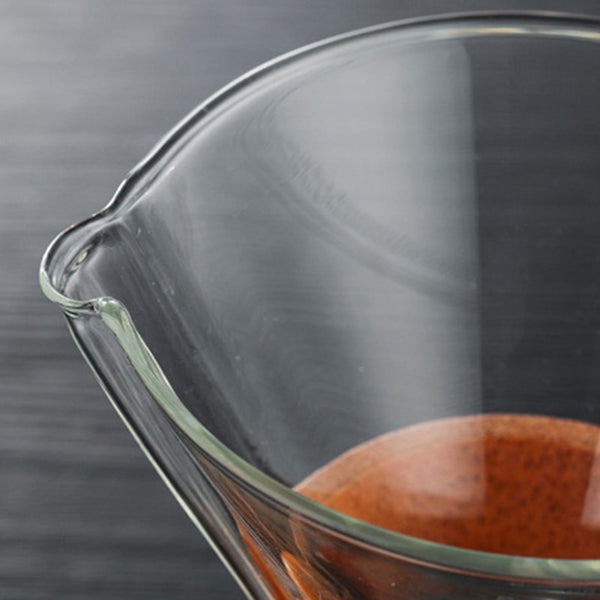 Heat Resistant Classic Glass Pour Over Coffeemaker with Stainless Steel Coffee Filter