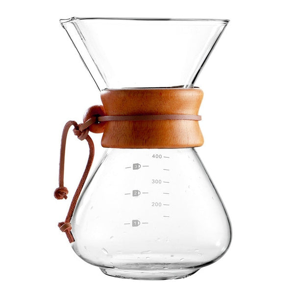 Heat Resistant Classic Glass Pour Over Coffeemaker with Stainless Steel Coffee Filter